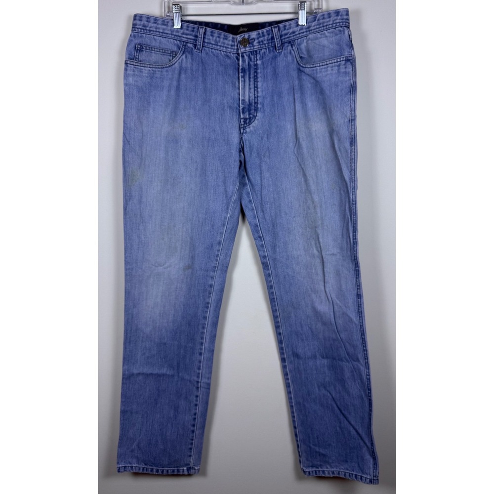 Brioni Mens Light Wash Straight Leg Denim Jeans Made in Italy Size 40 Blue